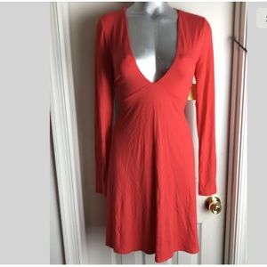 Elegant Red Long Sleeve Dress